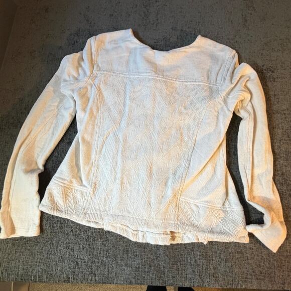 Vintage off white Lucky Brand Jacket Large Lightweight Zipper Front Side Pockets - Picture 6 of 6